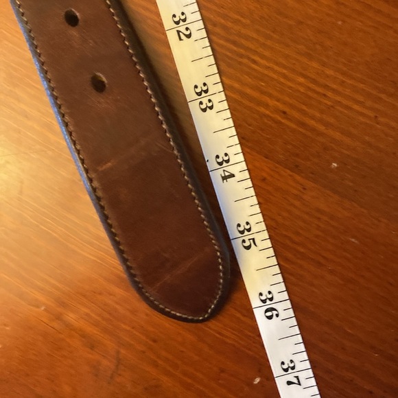 Eddie Bauer LARGE Men’s Leather Belt Brown Brass - Picture 7 of 7